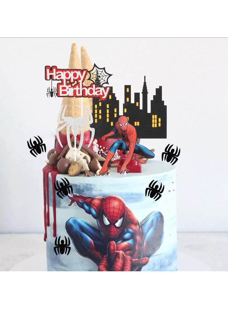 KASTWAVE MAKINGTEC Spider Cake Topper Set - Hero Themed Cake Decorations for Man Theme Birthday, Party Supplies for Parallel Universe Theme - Image 5
