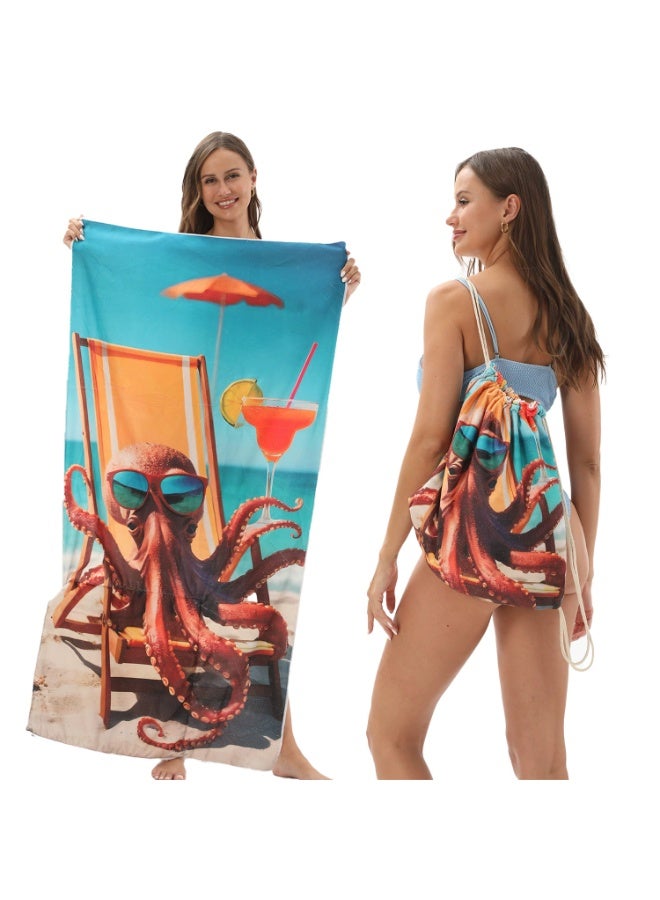 general Beach Towel, Super Absorbent, Quick Dry, Sand Free, Compact & Lightweight, 100% Recycled Materials, Includes bag - Large (140x70cm)