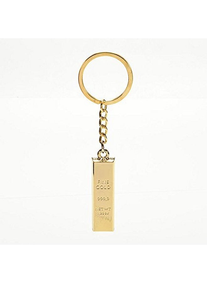 PMW pmw - Bullion Gold Bar Design Metal Key Chain & Key Ring - Pack Of 2 - Gold Bar Key Chain - Great Gifting Item  - Image 2