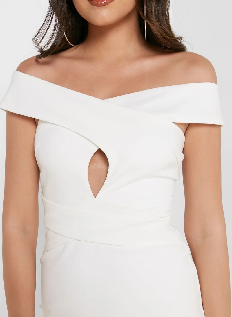 lavish alice Bardot Cut Out Detail Dress