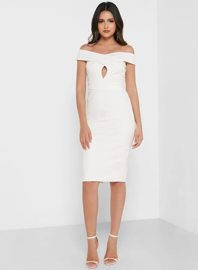 lavish alice Bardot Cut Out Detail Dress