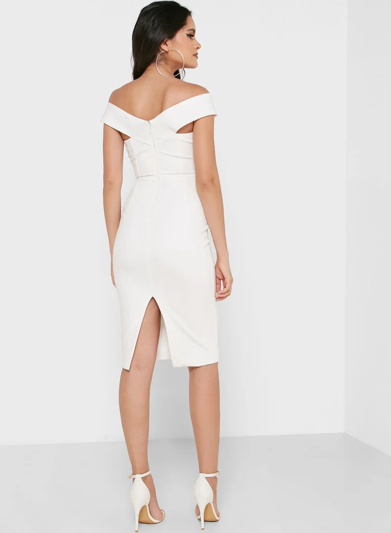 lavish alice Bardot Cut Out Detail Dress