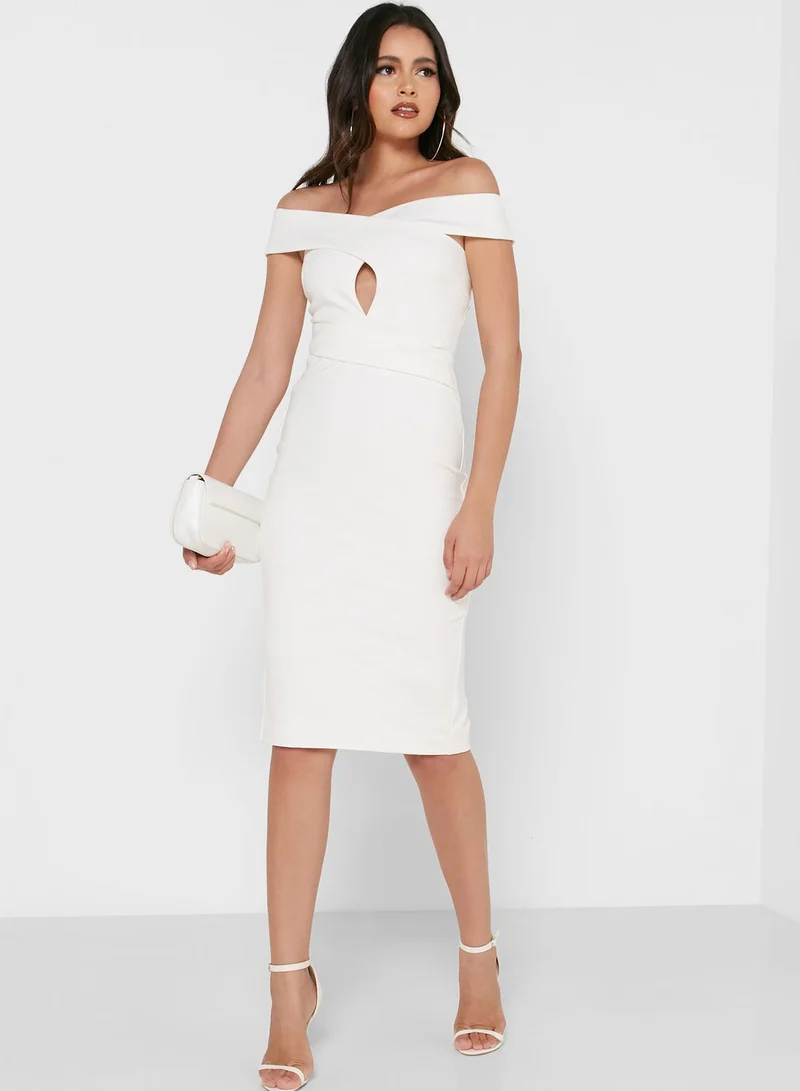 lavish alice Bardot Cut Out Detail Dress