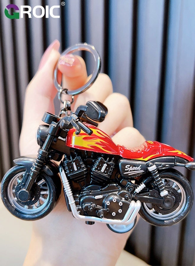 GROIC Motorcycle Keychain motorcycle Key Chain Decoration Keychain 3D Motorbike Sportbike Street Bike Ring - Red  - Image 1
