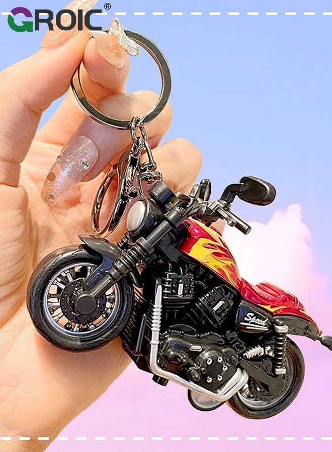 GROIC Motorcycle Keychain motorcycle Key Chain Decoration Keychain 3D Motorbike Sportbike Street Bike Ring - Red  - Image 3