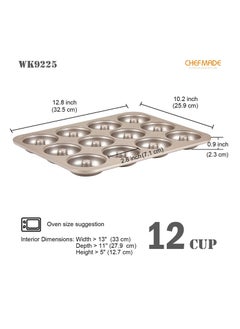 chefmade Donut Mold Cake Pan 12 Cavity Non-Stick Ring Doughnut Bakeware  - Image 2