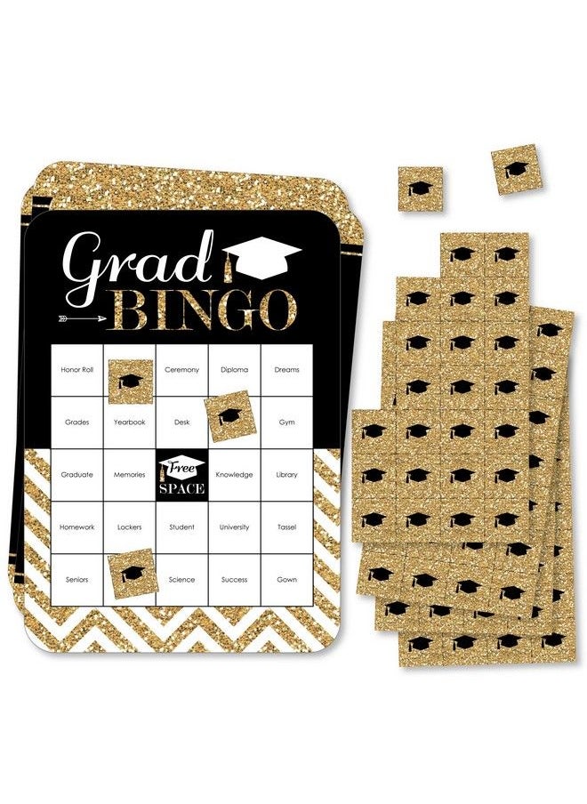 Big Dot of Happiness Tassel Worth The Hassle Gold Bingo Cards And Markers Graduation Party Shaped Bingo Game Set Of 18  - Image 2
