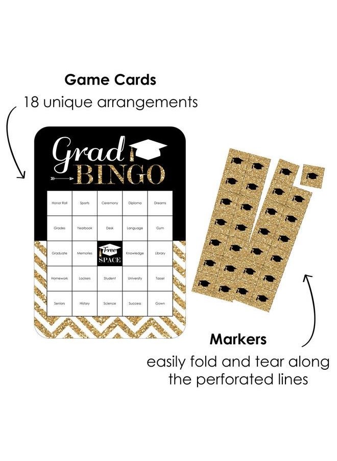 Big Dot of Happiness Tassel Worth The Hassle Gold Bingo Cards And Markers Graduation Party Shaped Bingo Game Set Of 18  - Image 3