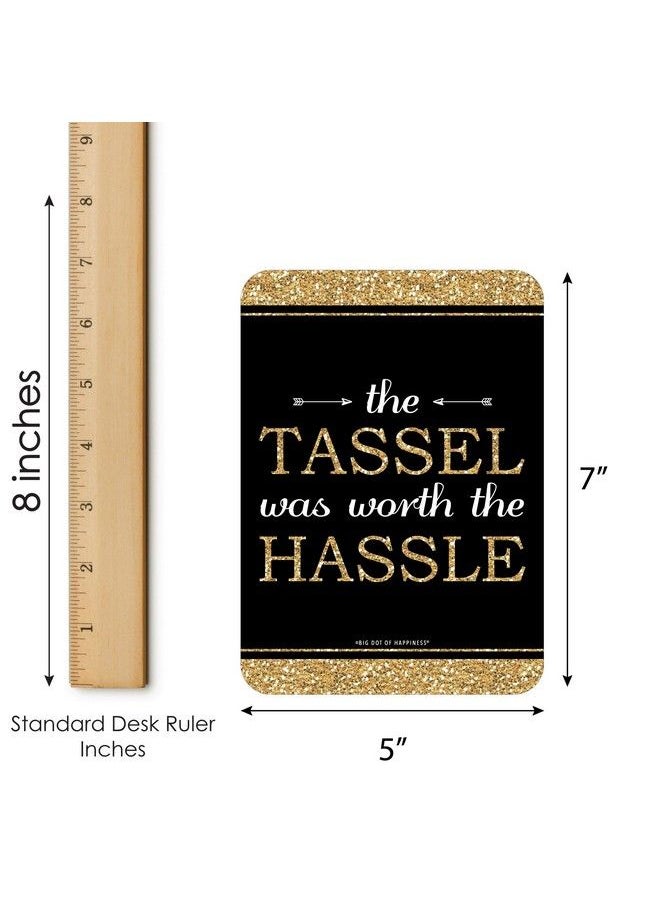 Big Dot of Happiness Tassel Worth The Hassle Gold Bingo Cards And Markers Graduation Party Shaped Bingo Game Set Of 18  - Image 5