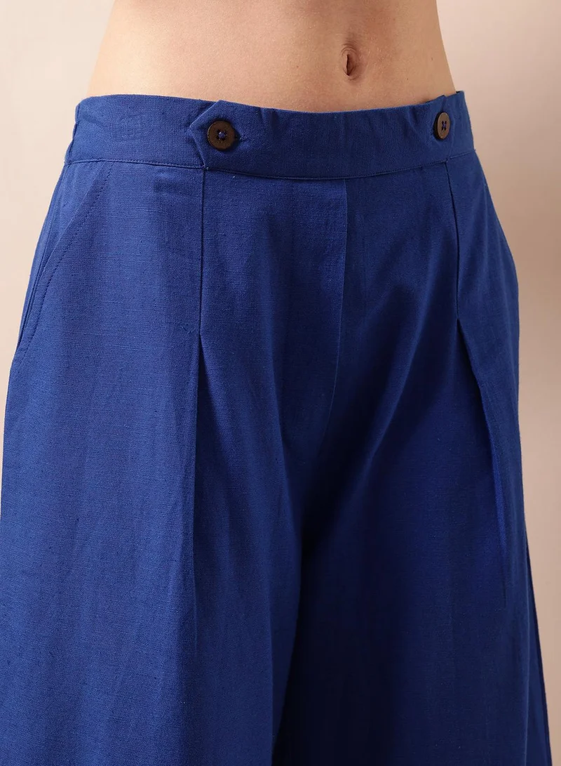ISHIN  Comfy Royal Blue Straight Co-Ords for Women | Best Price UAE