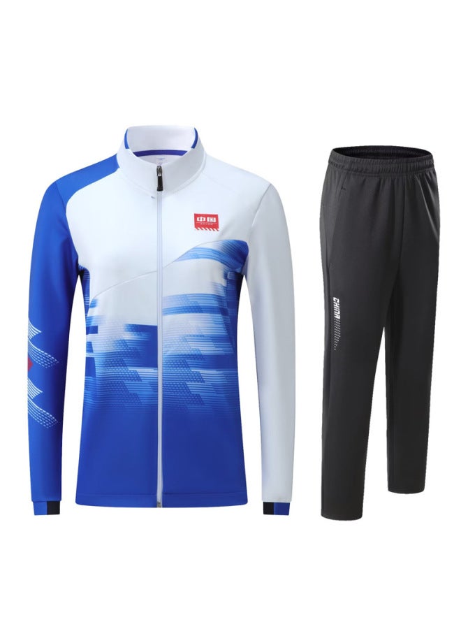 Autumn And Winter Badminton Clothing Suit Boys And Girls Sports Jacket Long-sleeved Trousers Student Casual Suit Printing 7841