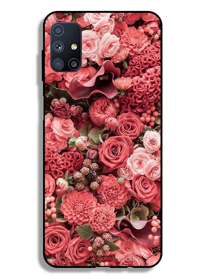 Tolwak Samsung Galaxy M51 Protective Case Cover Peach Roses  - Image 2