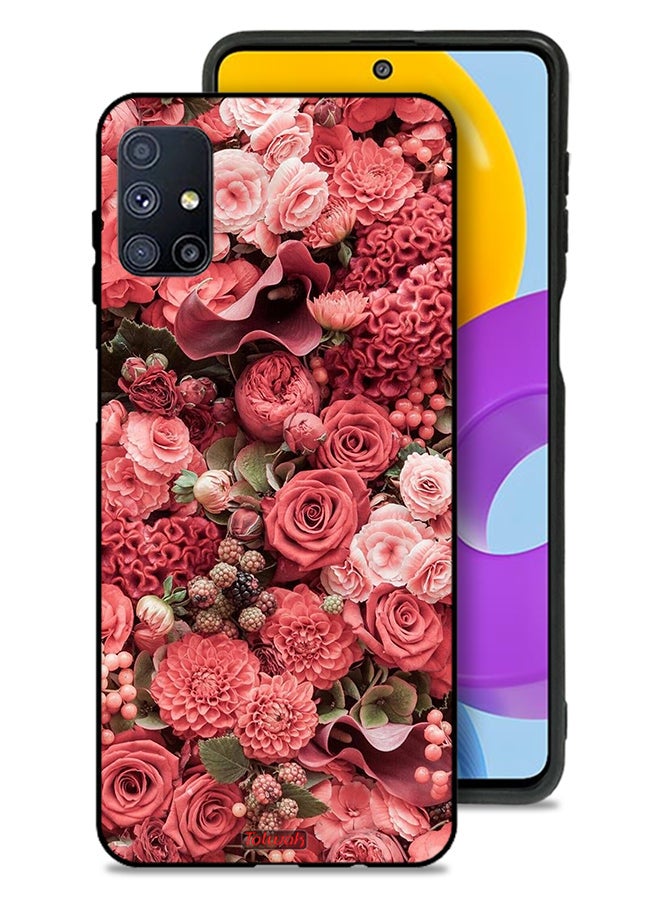 Tolwak Samsung Galaxy M51 Protective Case Cover Peach Roses  - Image 1