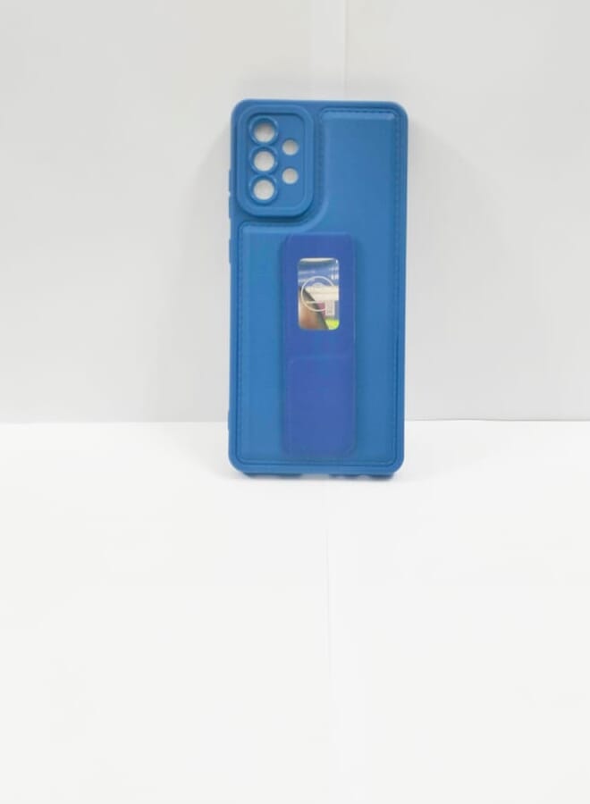 Case Cover With Magnetic Hand Grip For Samsung Galaxy A72 Blue - Image 1