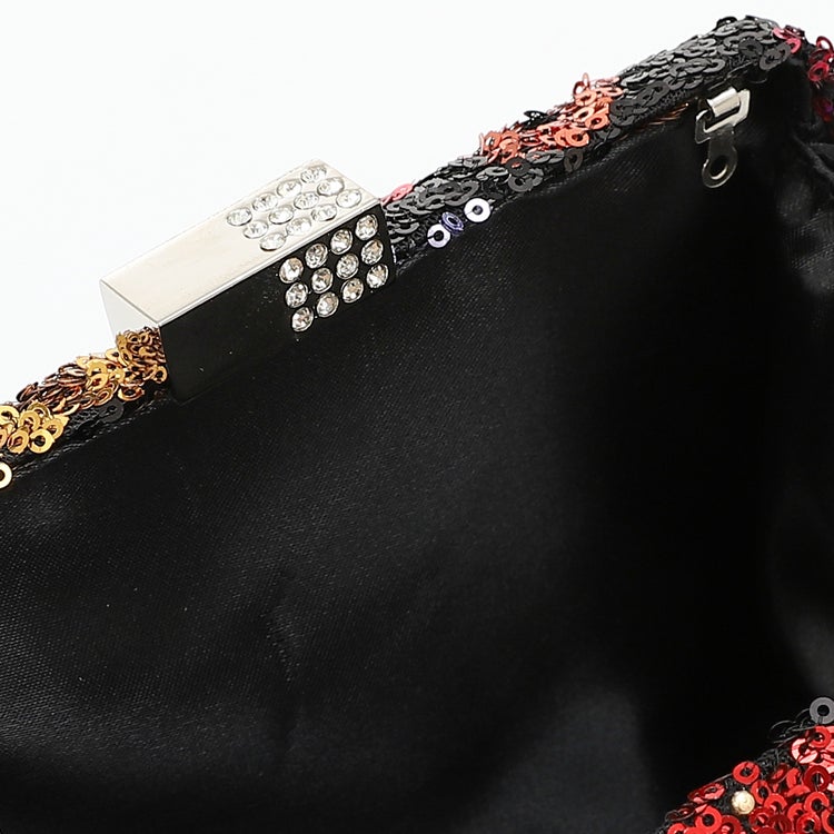 Mr.joe Mr Joe Black Floral Sequin Evening Clutch Bag -4158 - Image 4