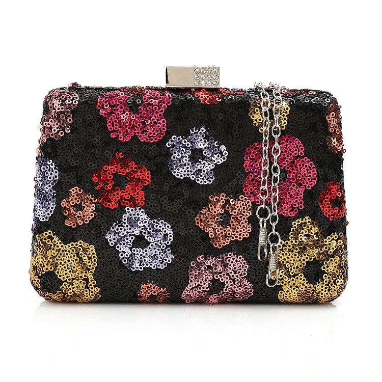 Mr.joe Mr Joe Black Floral Sequin Evening Clutch Bag -4158 - Image 1