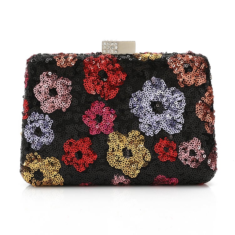 Mr.joe Mr Joe Black Floral Sequin Evening Clutch Bag -4158 - Image 2
