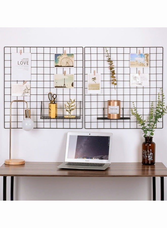 HOMESTAR Grid Photo Wall Decorative Iron Frame Clip Hanging Painting Art Display Black - Image 1