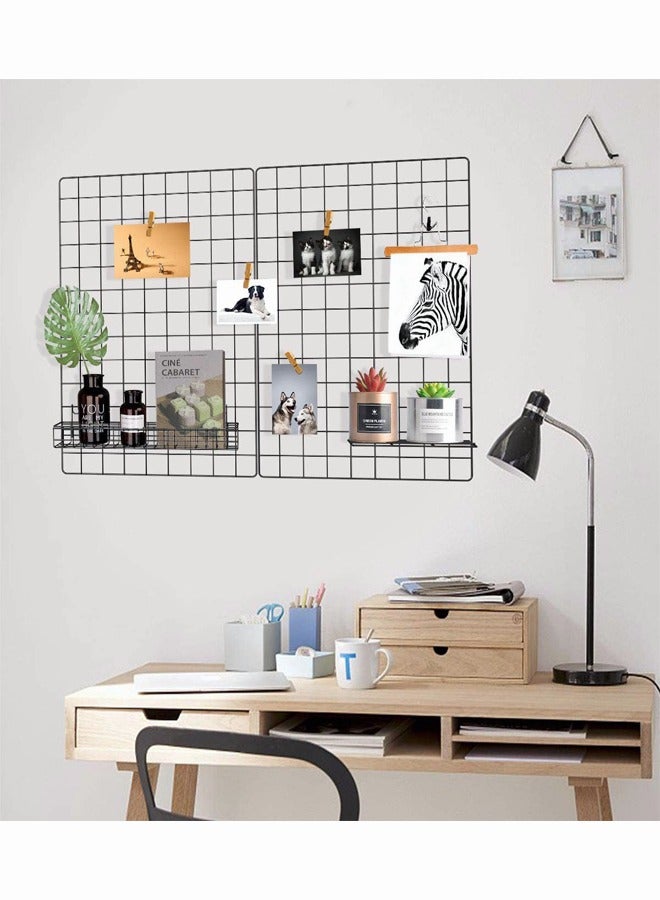 HOMESTAR Grid Photo Wall Decorative Iron Frame Clip Hanging Painting Art Display Black - Image 2