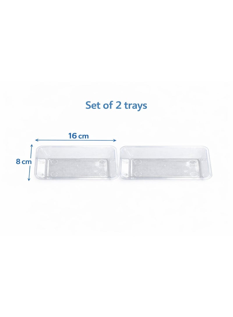 Fikriyah 8-Piece Clear Plastic Storage Box Set – Multi-Size Drawer & Cabinet Organizer Trays – Transparent BPA-Free Containers - Image 5