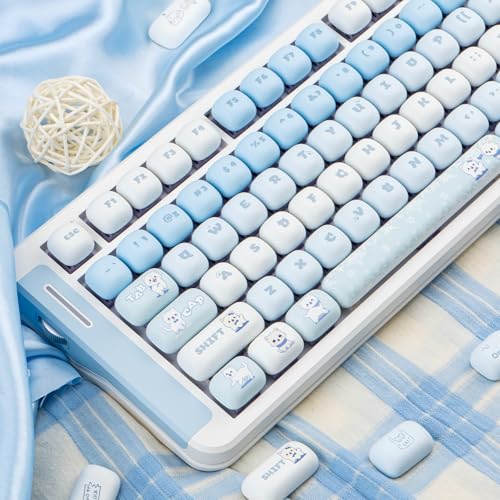 TIMSEKER Cute PBT Keycaps, Blue MOG Profile, 140 Keys, Novelty Round Keycap, Kawaii Custom Keycap for Gateron Cherry MX Switches Mechanical Keyboard - Image 3