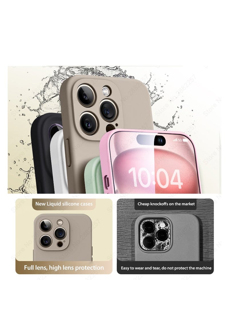 AROAQ Iphone Silicon Case, Silky-soft Touch Full-body Protective Phone Case, Luxury Original Liquid Silicone Case Mention For Iphone 15 Pro Max, 15 Plus, Pro, ( Green ) - Image 4