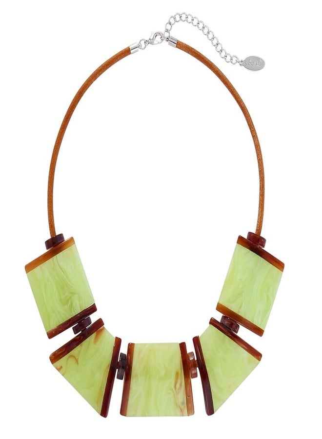 بوكار قلادة بوكار للنساء، قلادة ضخمة مميزة، قلادة طوق، قلادات مبتكرة، مجوهرات هدايا للنساء (NK-10704-أخضر) - Image 1