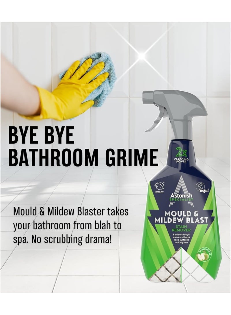Astonish Premium Mold & Mildew Stain Blaster Spray 750ml | Powerful Bathroom Cleaner | Removes Black Mold, Mildew & Fungus Stains | No Scrub Formula | Multi Surface Cleaning - Image 4
