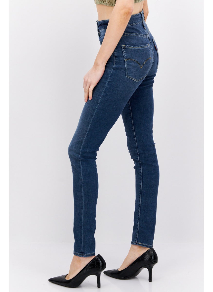 Levi's - Women Skinny Fit Washed Stretch High Rise Jeans, Navy - Image 1