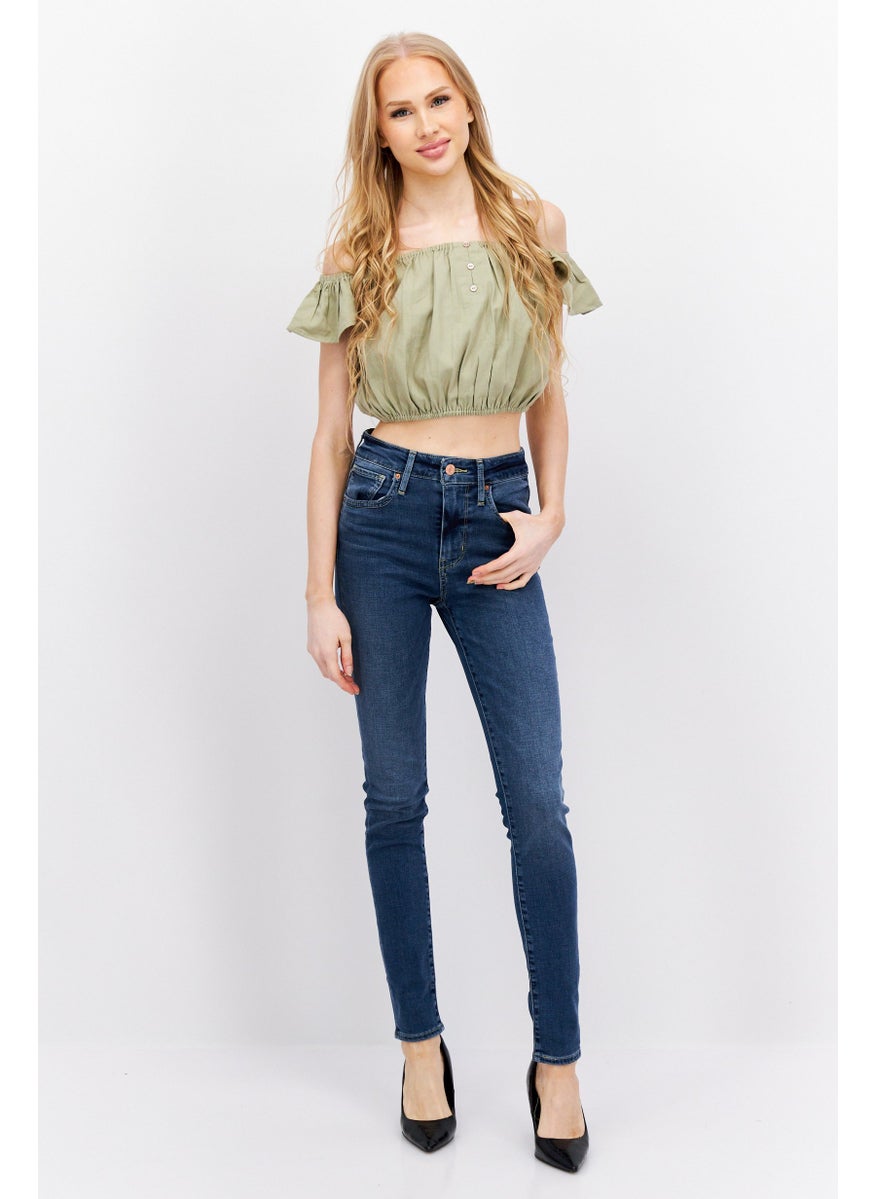 Levi's - Women Skinny Fit Washed Stretch High Rise Jeans, Navy - Image 1
