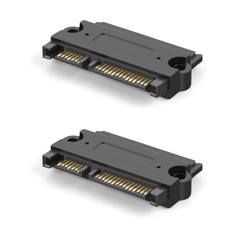 CableCreation 2-Pack SATA 22Pin (7+15 Pin) Male to SATA 22 Pin (7+15Pin) Female Adapter Converter, SATA Male to Female Adapter - Image 1