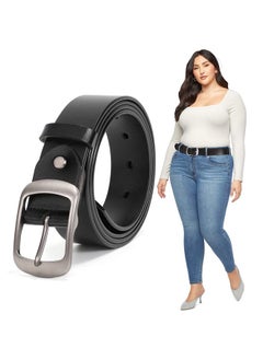 Women Leather Plus Size Belt Black Casual Waist Belt For Jeans Pants With Metal Pin Buckle(Ablack.Fit Waist Size 53''57'') - pzsku/Z11D6B2FFF1AE469B24BFZ/45/_/1718267918/09f1434c-0485-48af-996a-3598b23ec9c6