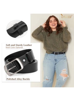 Women Leather Plus Size Belt Black Casual Waist Belt For Jeans Pants With Metal Pin Buckle(Ablack.Fit Waist Size 53''57'') - pzsku/Z11D6B2FFF1AE469B24BFZ/45/_/1718267921/0510dfbe-6416-42f4-bfae-916567f80f8e