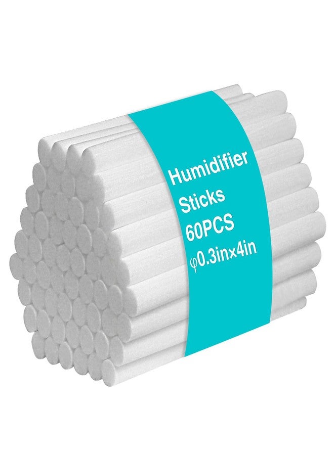FEUNLEM Cotton Humidifier Filter Sticks (60PCS) - 0.3" Universal Fits Mini Diffusers, Rapid Absorption Replacement Wicks for Cool Mist USB Humidifiers in Home, Bedroom, Office (White, 0.3"×4") - Image 1