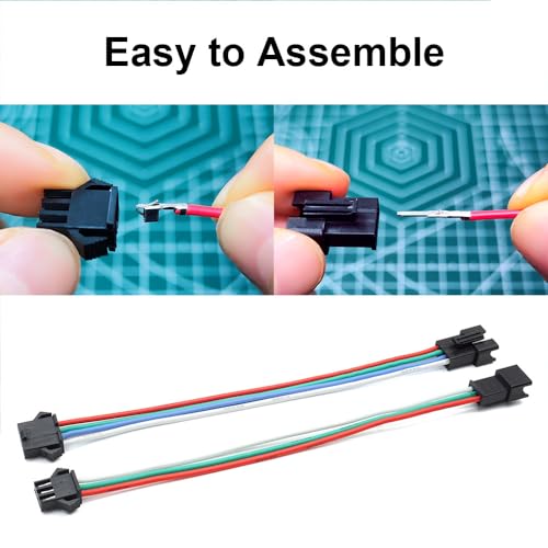 elechawk SM 2.5mm Connectors Male Female Plugs Sockets with 22AWG Pre-Crimped Silicone Cables Wire Compatible with JST SM Connectors 2.5mm 2.54mm Pitch 2 3 4 5 6 Pin Housing Kit - Image 4