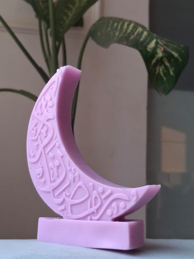 Khalid's Khalids Ramadan Special Crescent Moon Soy Candle Naturally Scented Candles Eco Friendly Pure Natural Candle  - Image 3