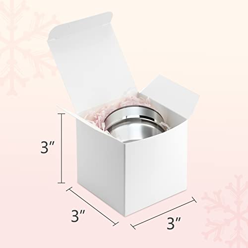 ValBox 3x3x3 White Cube Gift Boxes - 50pcs Recycled Paper Boxes with Lids for Gifts, Crafting, Cupcake & Party Favors - Image 2