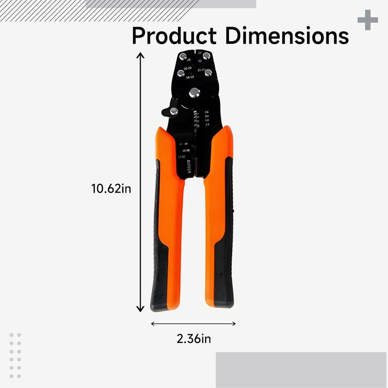 & Black 7.5 In Industrial Wire Crimper And Cutter, Multi-Function Cable Crimper Tool, Built-In Cutter, Carbon Steel - Image 2