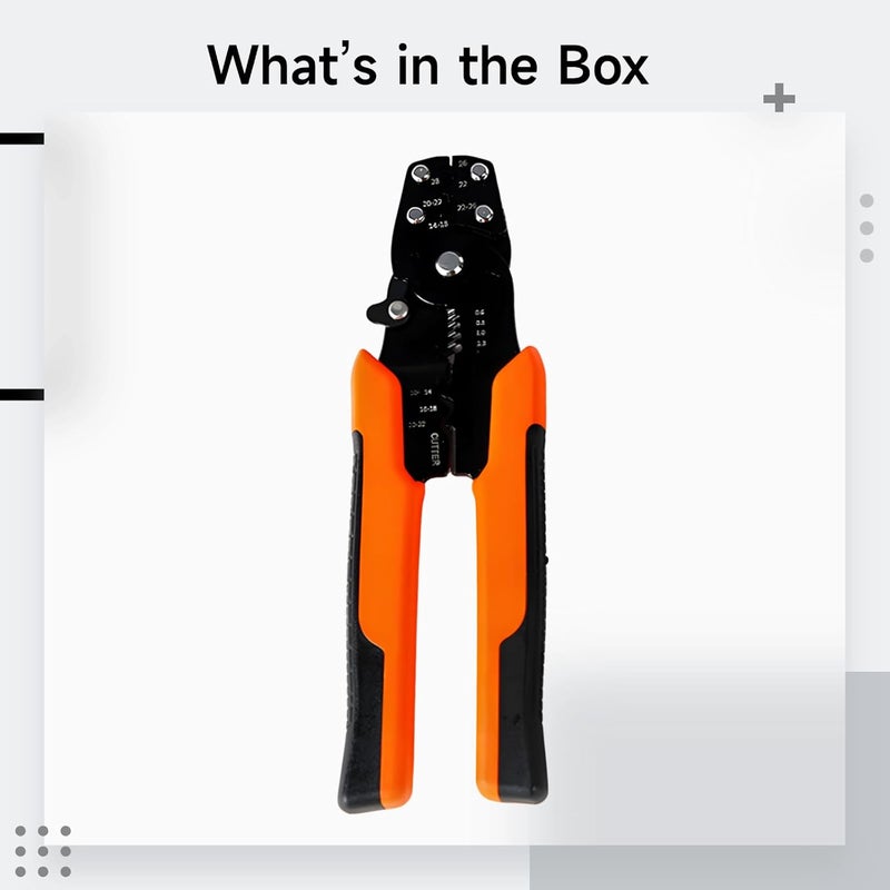 & Black 7.5 In Industrial Wire Crimper And Cutter, Multi-Function Cable Crimper Tool, Built-In Cutter, Carbon Steel - Image 3