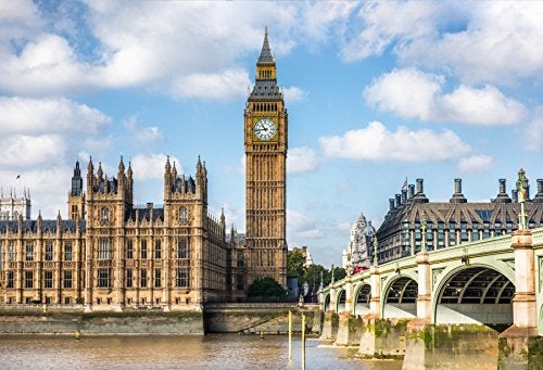 Leyiyi Big Ben Backdrop 5x3ft Photography Background Clock Tower Elizabeth Tower England Parliament House Westminster Bridge London Travel Landmark European Travel Clear Sky Cloud River Photo Portrait - Image 4