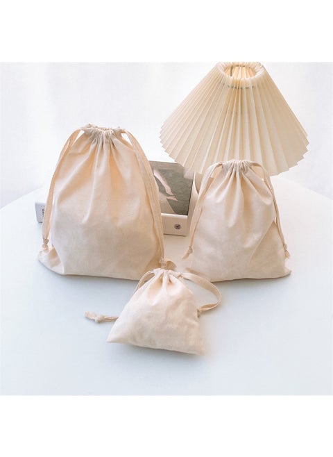 Cotton Bag Storage Bag Diy Drawstring Bag Bag Dustproof Bag Cotton And Linen Finishing Bag Drawstring Eco-friendly Canvas Bag-Color:Large Storage