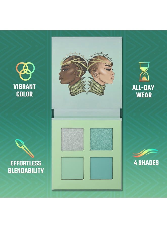 Juvia's Place لوحة ظلال العيون ريبيل كواد بالنعناع - درجات 4، مكياج عيون احترافي، لوحة ظلال عيون ملونة، لوحة مكياج لتلوين العيون وتألقها، مستحضرات تجميل ظلال العيون المضغوطة - Image 3