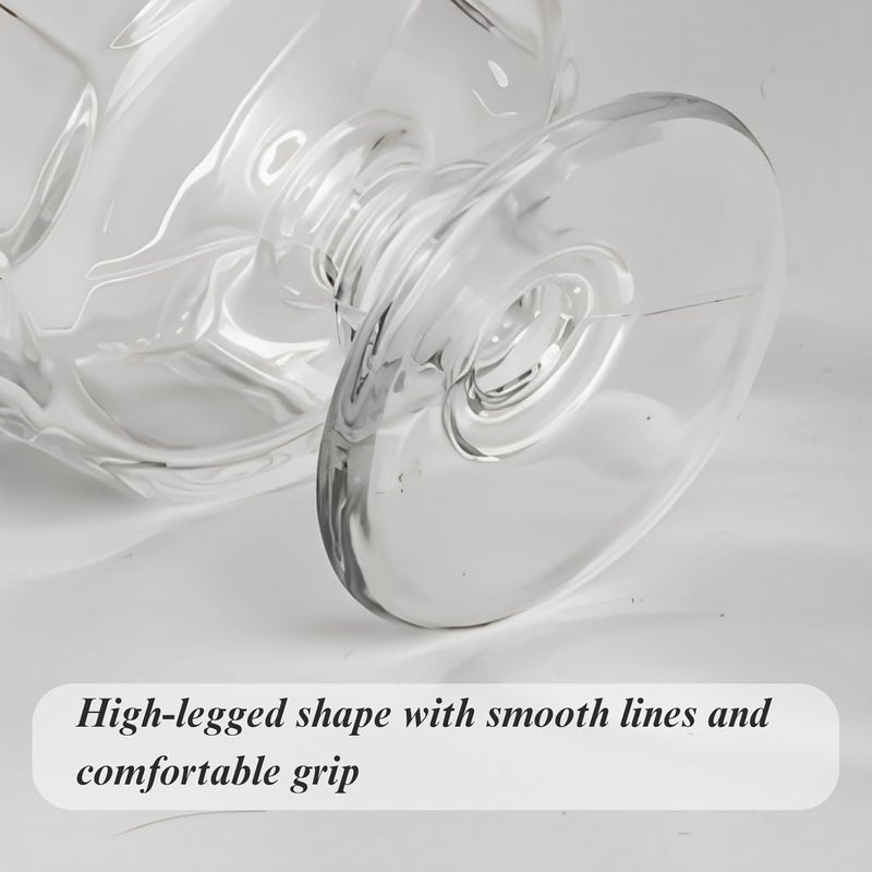 Boxonly Clear HighStem Ice Cream Cups Set of 2  Handmade Glassware for Ice Cream Yogurt and Desserts - Image 5