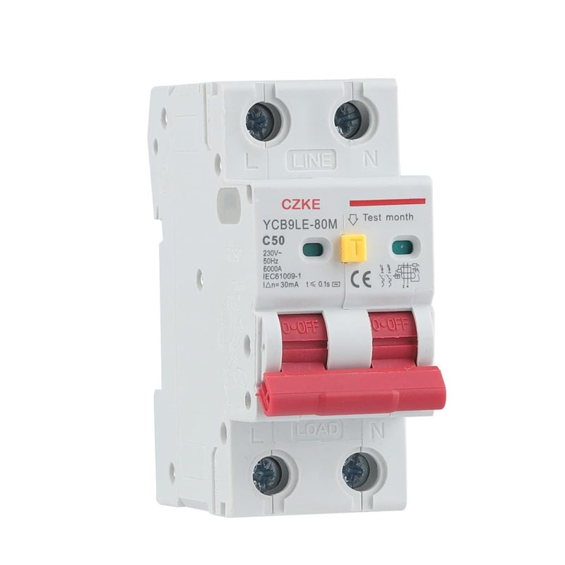 Ycb6hln 63 2P 63A RCBO Circuit Breaker with Over Current and Leakage Protection - Image 3