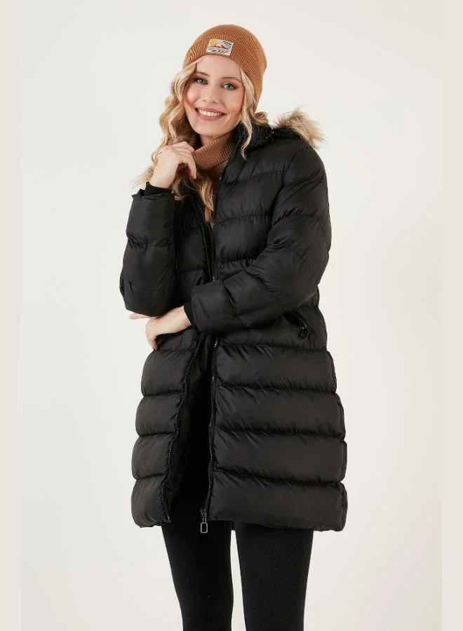 Lela Lela Water Repellent Regular Fit Padded Jacket with Removable Hood for Women JACKET 640Y001