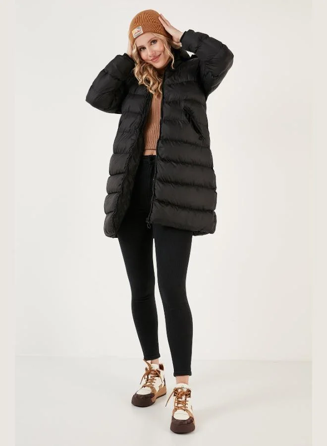 Lela Lela Water Repellent Regular Fit Padded Jacket with Removable Hood for Women JACKET 640Y001