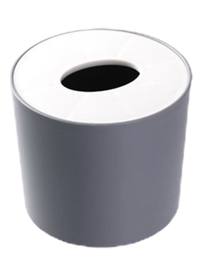 NIBEMINENT Round Water-proof PP Wear-resistant Tissue Container for Home Grey/White