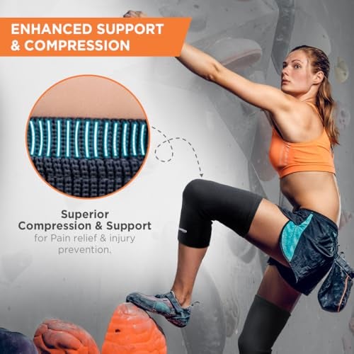 Vissco Spro Knee Cap Plus (Mild Support), Knee Support for Joint Pain Relief, Sports, Football, Cricket, Braces for Walking and Workout - Small (Black) - Image 2