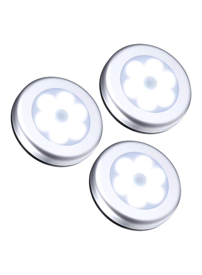 3-Pieces Cordless Battery-Powered LED Night Motion Sensor Light White 1.7x8cm - Image 1