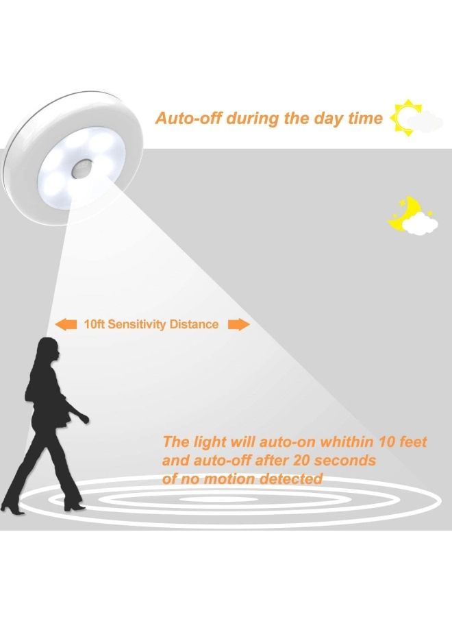 3-Pieces Cordless Battery-Powered LED Night Motion Sensor Light White 1.7x8cm - Image 5